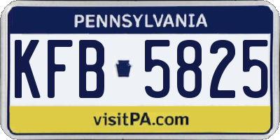 PA license plate KFB5825