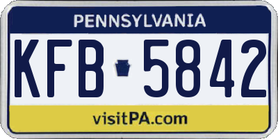 PA license plate KFB5842