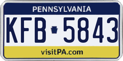 PA license plate KFB5843