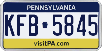 PA license plate KFB5845