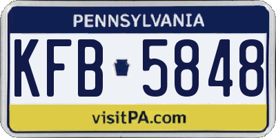 PA license plate KFB5848