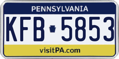 PA license plate KFB5853