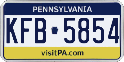 PA license plate KFB5854