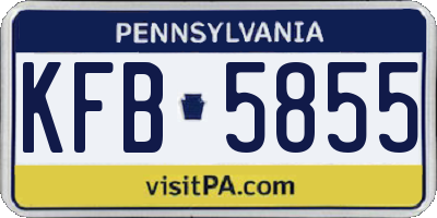 PA license plate KFB5855