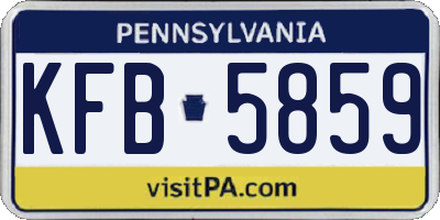 PA license plate KFB5859