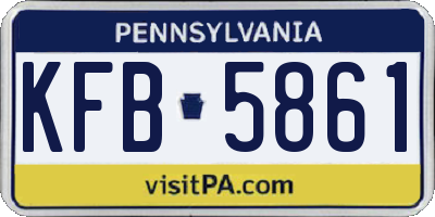PA license plate KFB5861