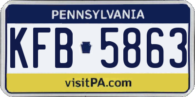 PA license plate KFB5863