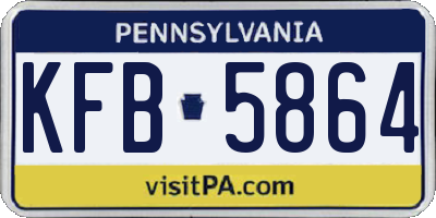 PA license plate KFB5864