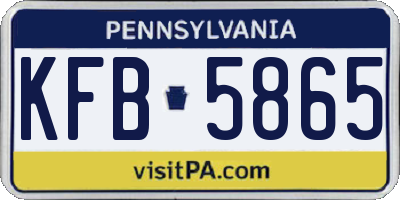 PA license plate KFB5865