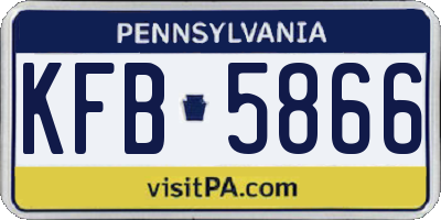 PA license plate KFB5866