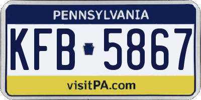 PA license plate KFB5867