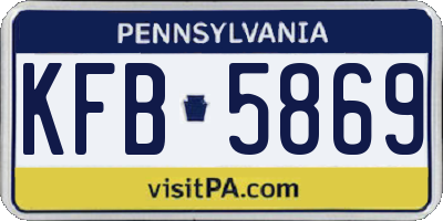 PA license plate KFB5869