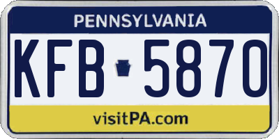 PA license plate KFB5870