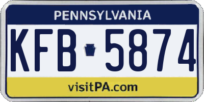 PA license plate KFB5874