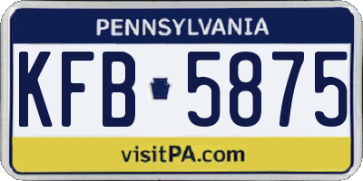 PA license plate KFB5875