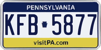 PA license plate KFB5877