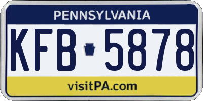 PA license plate KFB5878