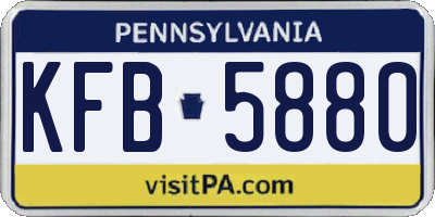 PA license plate KFB5880