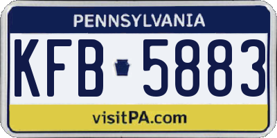 PA license plate KFB5883