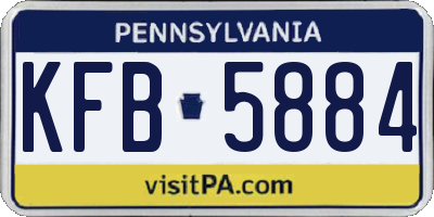 PA license plate KFB5884