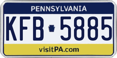 PA license plate KFB5885