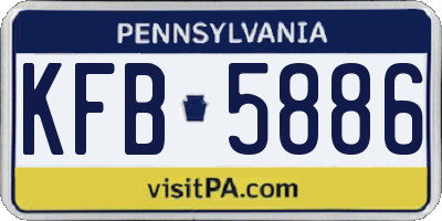 PA license plate KFB5886