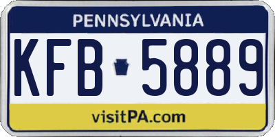 PA license plate KFB5889