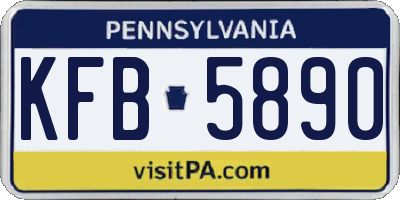 PA license plate KFB5890