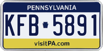 PA license plate KFB5891
