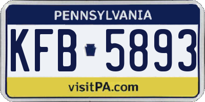 PA license plate KFB5893