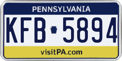 PA license plate KFB5894