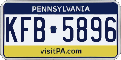 PA license plate KFB5896