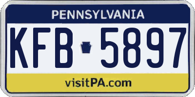 PA license plate KFB5897
