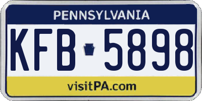 PA license plate KFB5898