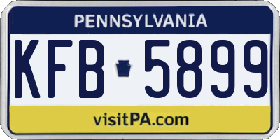 PA license plate KFB5899