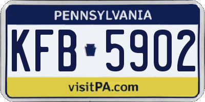 PA license plate KFB5902