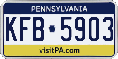 PA license plate KFB5903
