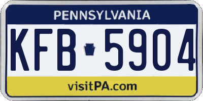 PA license plate KFB5904
