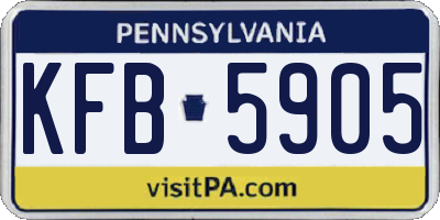 PA license plate KFB5905