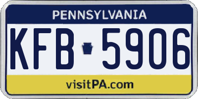 PA license plate KFB5906
