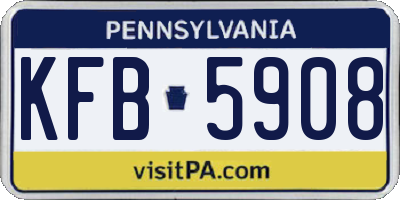 PA license plate KFB5908