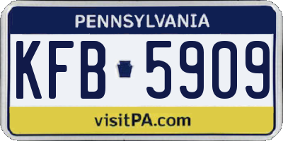 PA license plate KFB5909