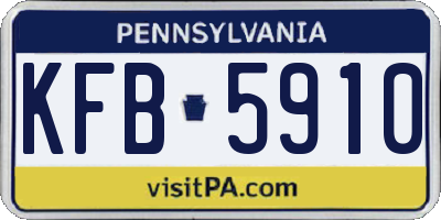 PA license plate KFB5910