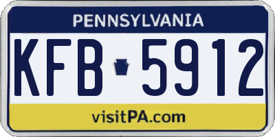 PA license plate KFB5912