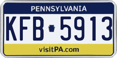 PA license plate KFB5913