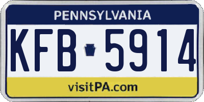 PA license plate KFB5914