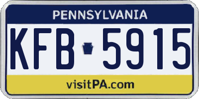 PA license plate KFB5915
