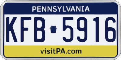 PA license plate KFB5916