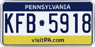 PA license plate KFB5918