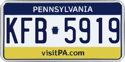 PA license plate KFB5919